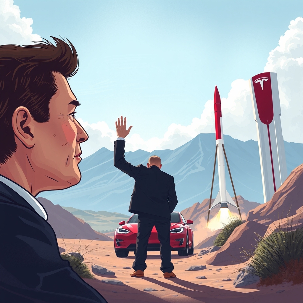 Supporting illustration for Investors Urged to Be Skeptical of Potential Tesla-SpaceX Merger